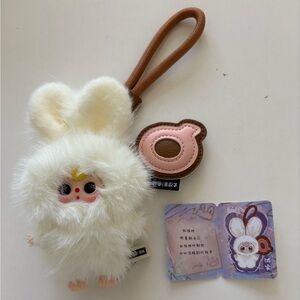 Super Mini Bunny Plush Keychain - Letter Q - Baby Three